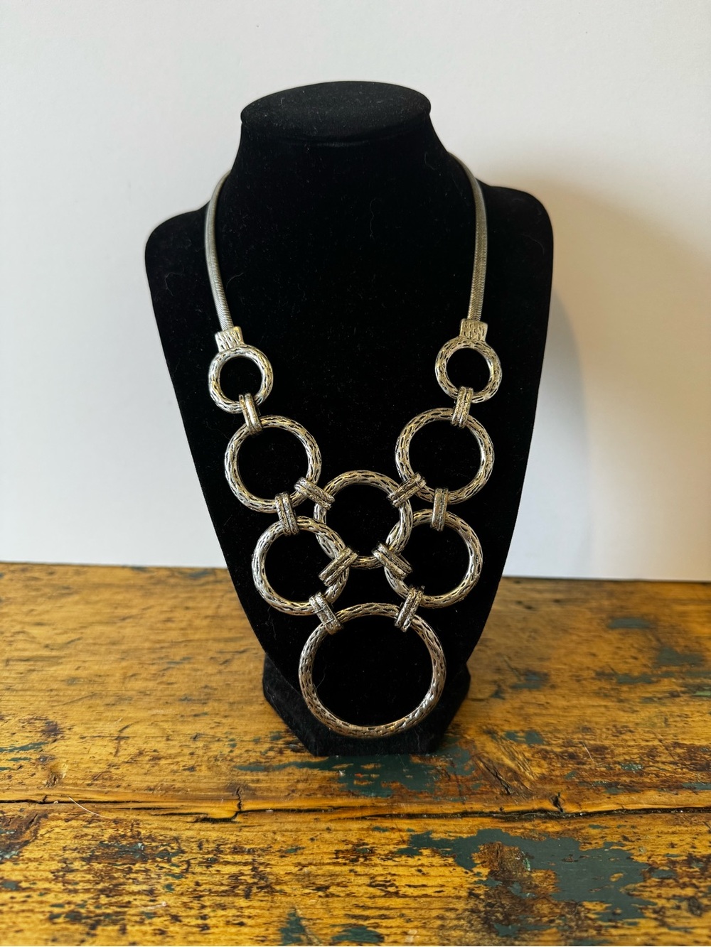 Silver Multi-Ring Statement Necklace - Women's Jewelry